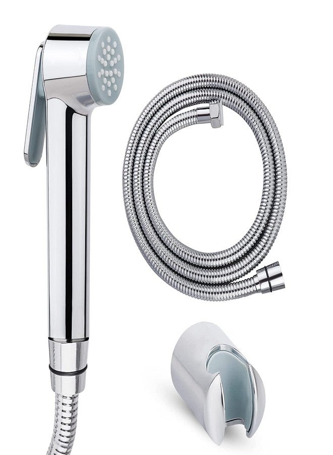 Bathoyum ABS Health Faucet with SS-304 Grade 1 Meter Flexible Hose Pipe and Wall Hook, Chrome Finish (Design 1) - Image 1